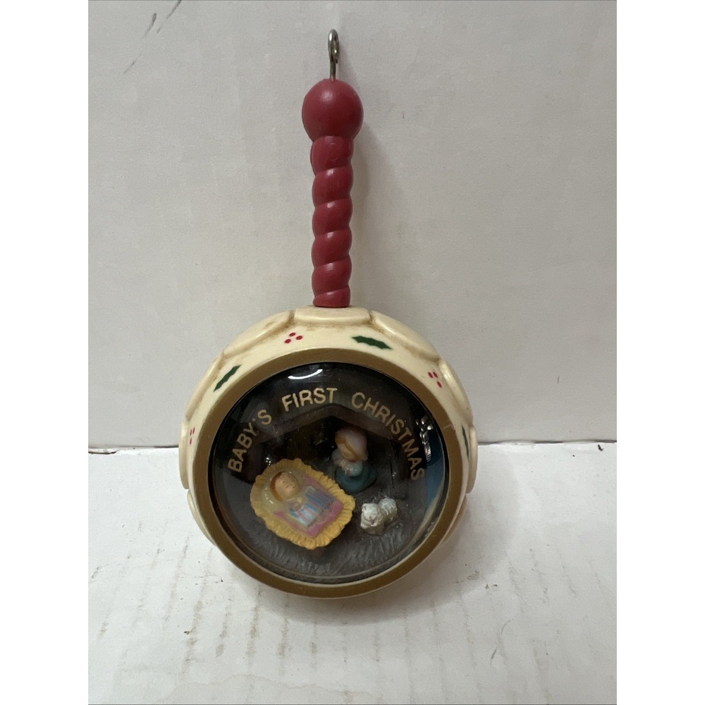Vintage Russ Berrie Baby's First Christmas Ornament with Nativity Scene
